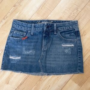 American Eagle Distressed Denim Skirt